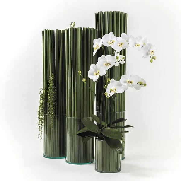 37" Tall Artificial Grass w/Glass Vase -Green - Image 2