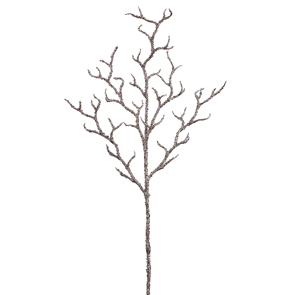 38.5" Glittered Artificial Twig Stem -Champagne (Pack of 24)