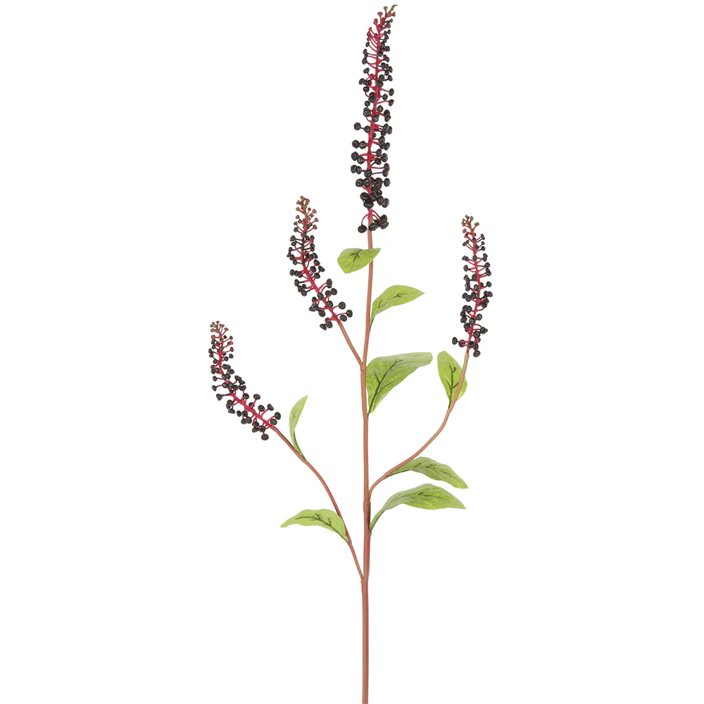 38.5" Soft-Touch Artificial Pokeberry Stem -Black (Pack of 12)