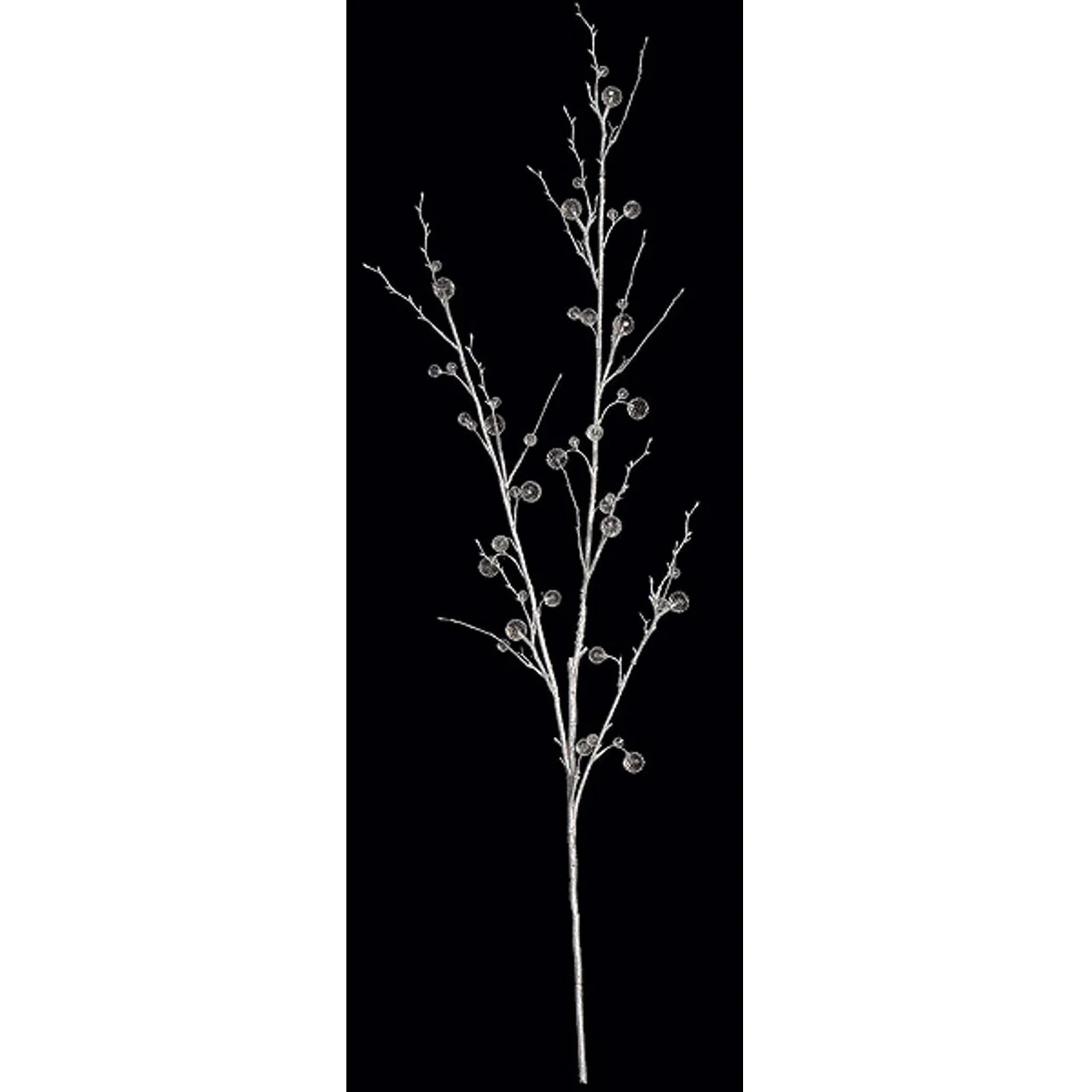 38" Acrylic Crystal Artificial Twig Stem -Silver/Clear (Pack of 6)