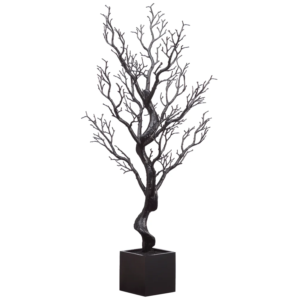 38" Artificial Halloween Tree w/Pot -Black (Pack of 2)