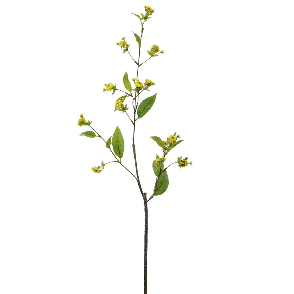 38" Artificial Mini Wild Blossom Flower Stem -Yellow (Pack of 12)