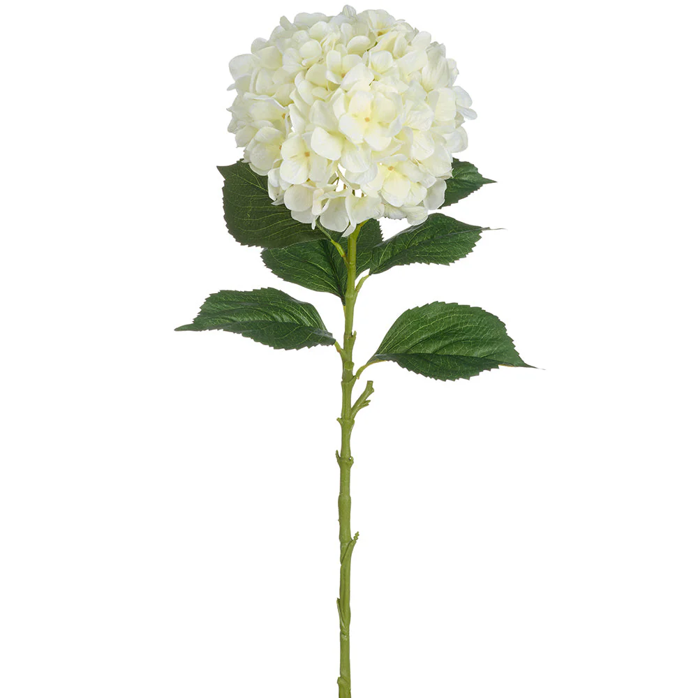 38" Hydrangea Silk Flower Stem -Cream (Pack of 6)