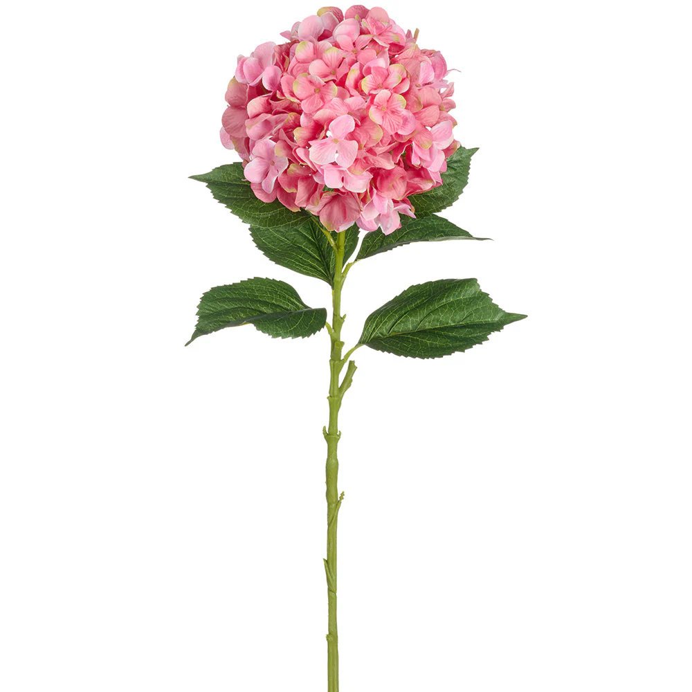 38" Hydrangea Silk Flower Stem -Pink (Pack of 6)