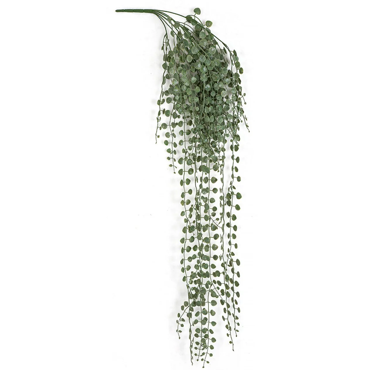 38" Outdoor UV-Proof Artificial Hanging Button Leaf Fern Plant -Green/Gray (Pack of 6)