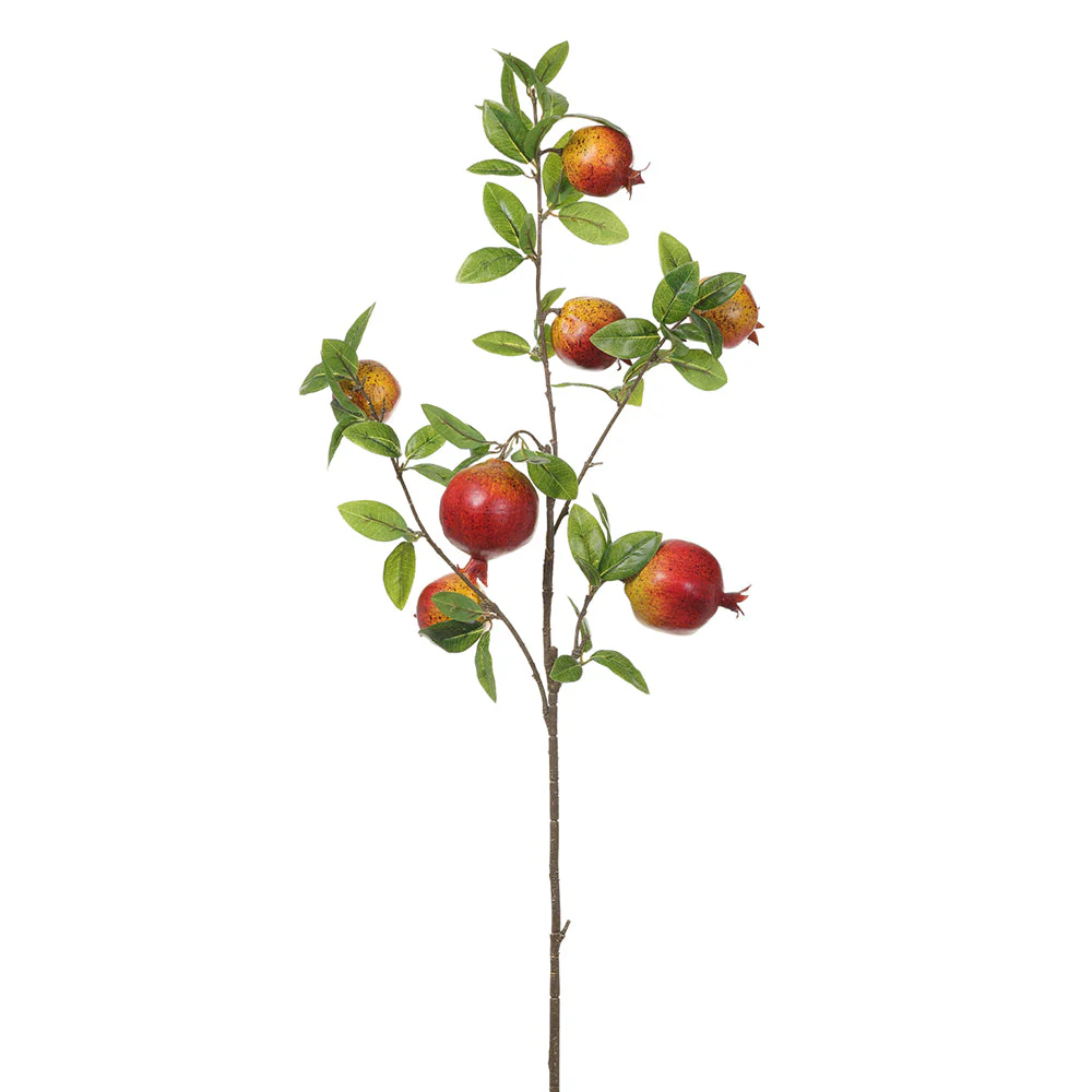 38" Pomegranate Artificial Branch Stem -Burgundy (Pack of 4)