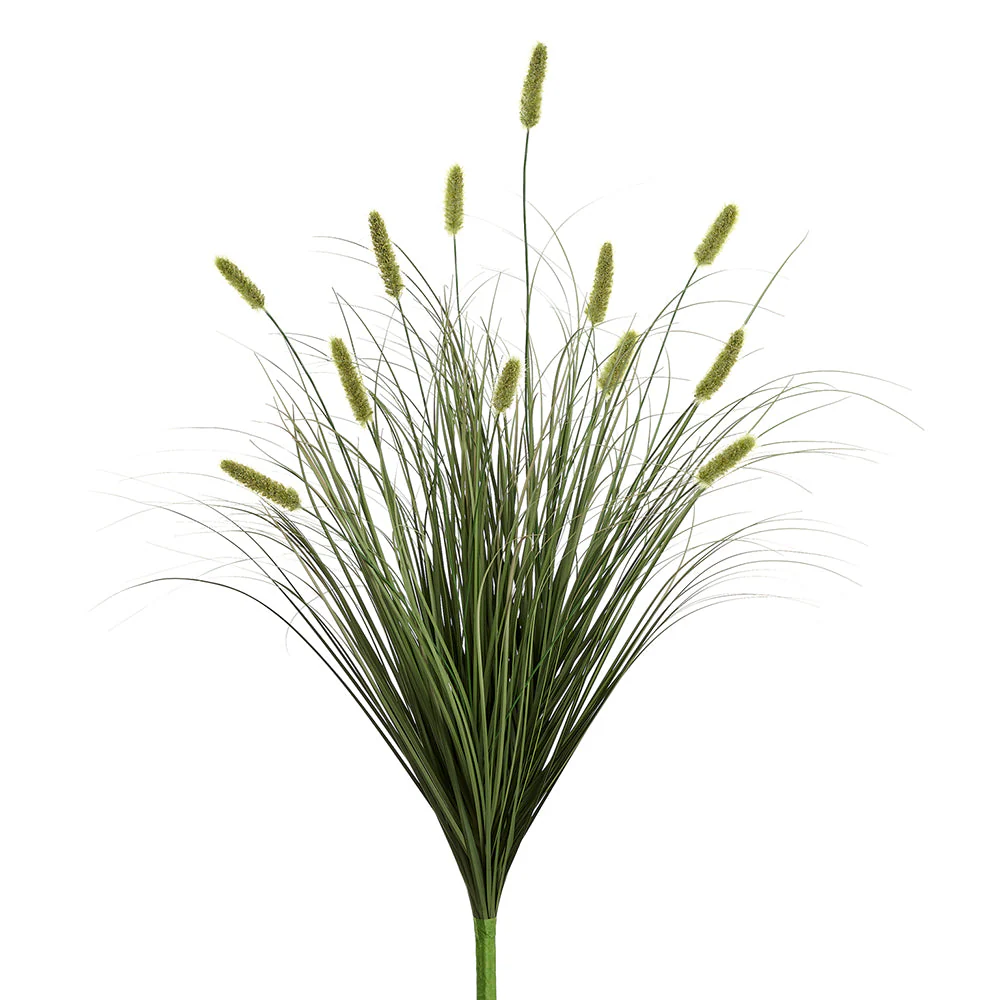 39.5" Artificial Foxtail Flower Grass Bush -Green (Pack of 8)