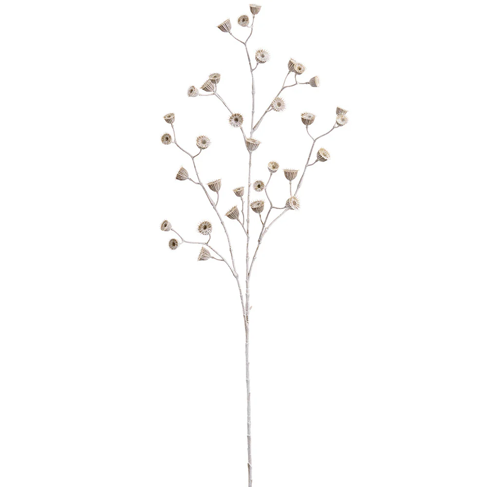 39" Artificial Abutilon Pod Berry Stem -Beige (Pack of 12)