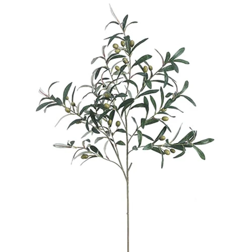 39" Artificial Olive Leaf Stem With Olives -Green (Pack of 12)
