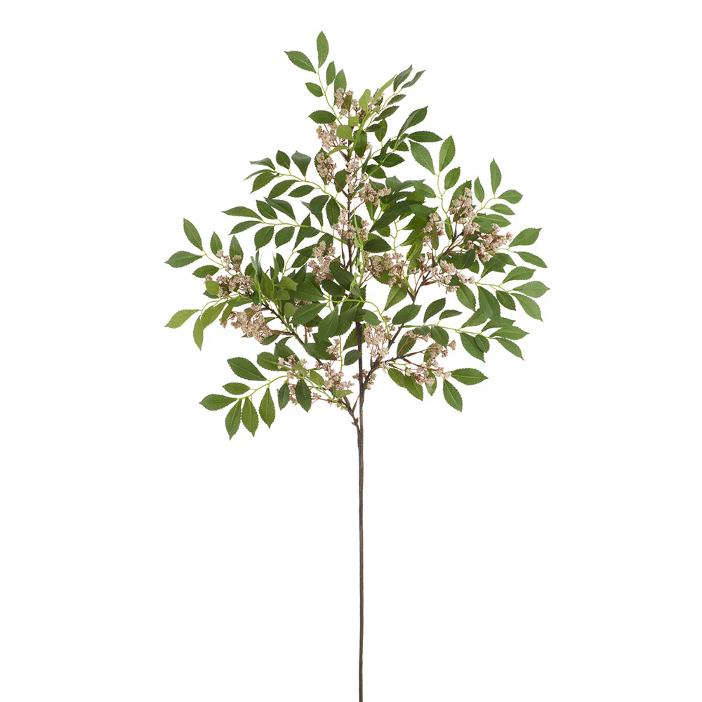 39" Blooming Sumac Leaf Artificial Flower Stem -Pink (Pack of 12)