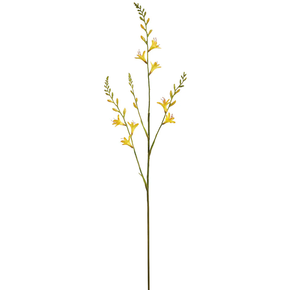 39" Crocosmia Iris Silk Flower Stem -Yellow (Pack of 12)