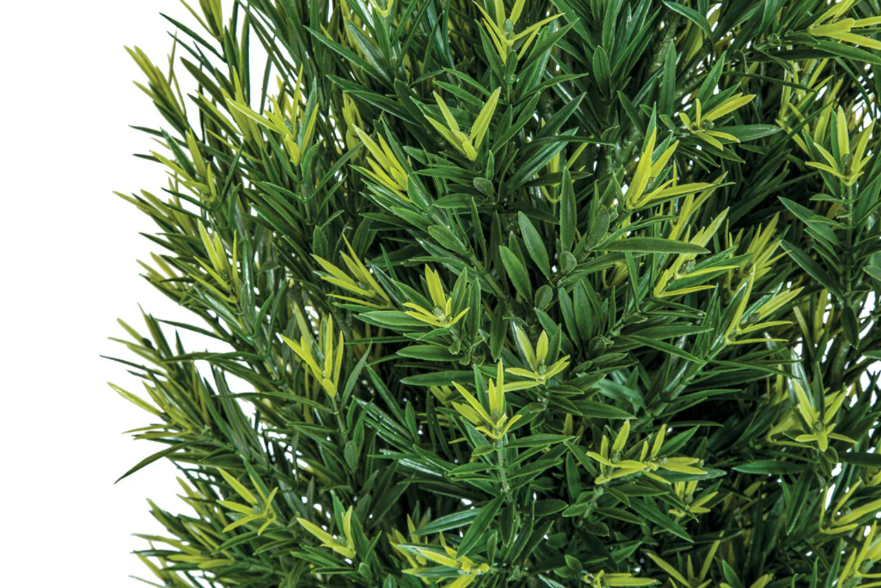 39" Outdoor UV-Proof Artificial Podocarpus Cone-Shaped Topiary -Green - Image 2