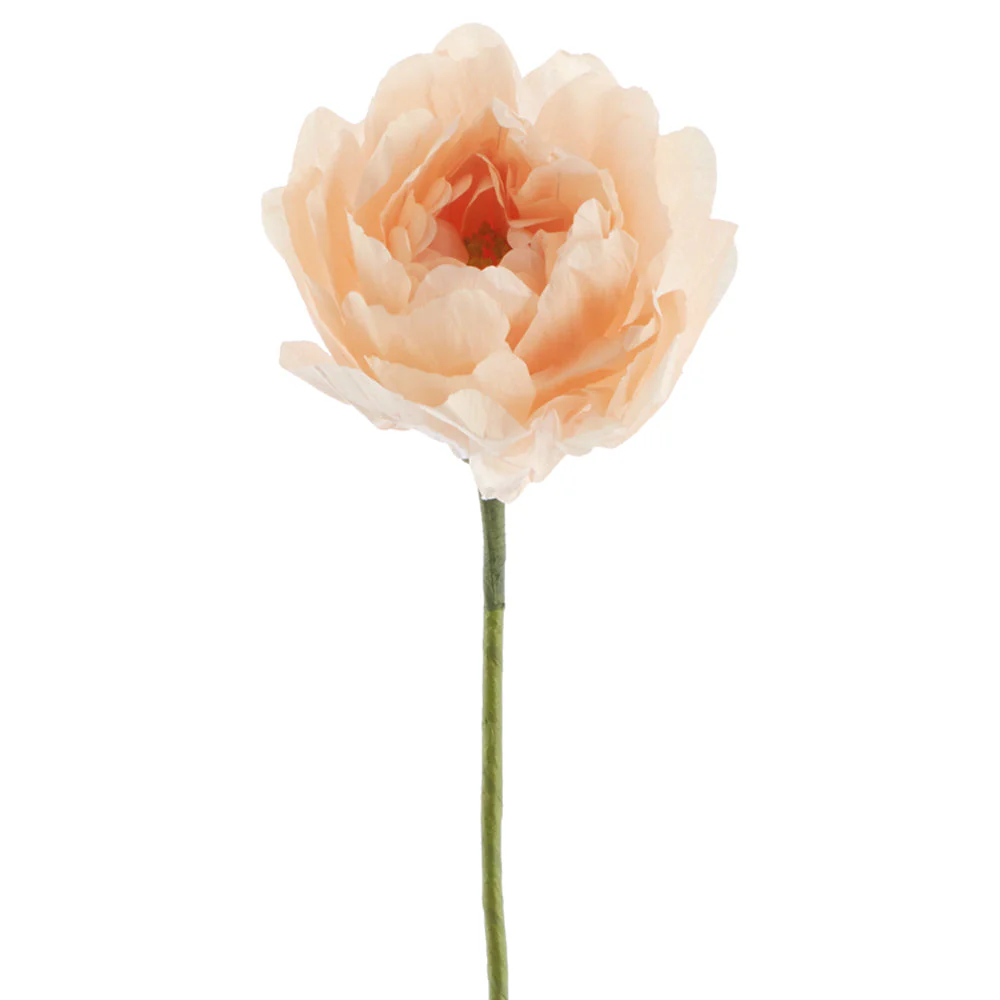 39" Paper Giant Peony Artificial Flower Stem -Peach (Pack of 12)