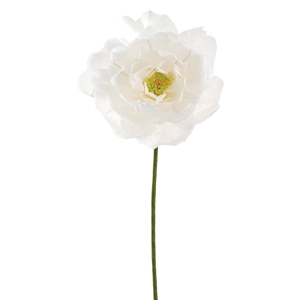 39" Paper Giant Peony Artificial Flower Stem -White (Pack of 12)