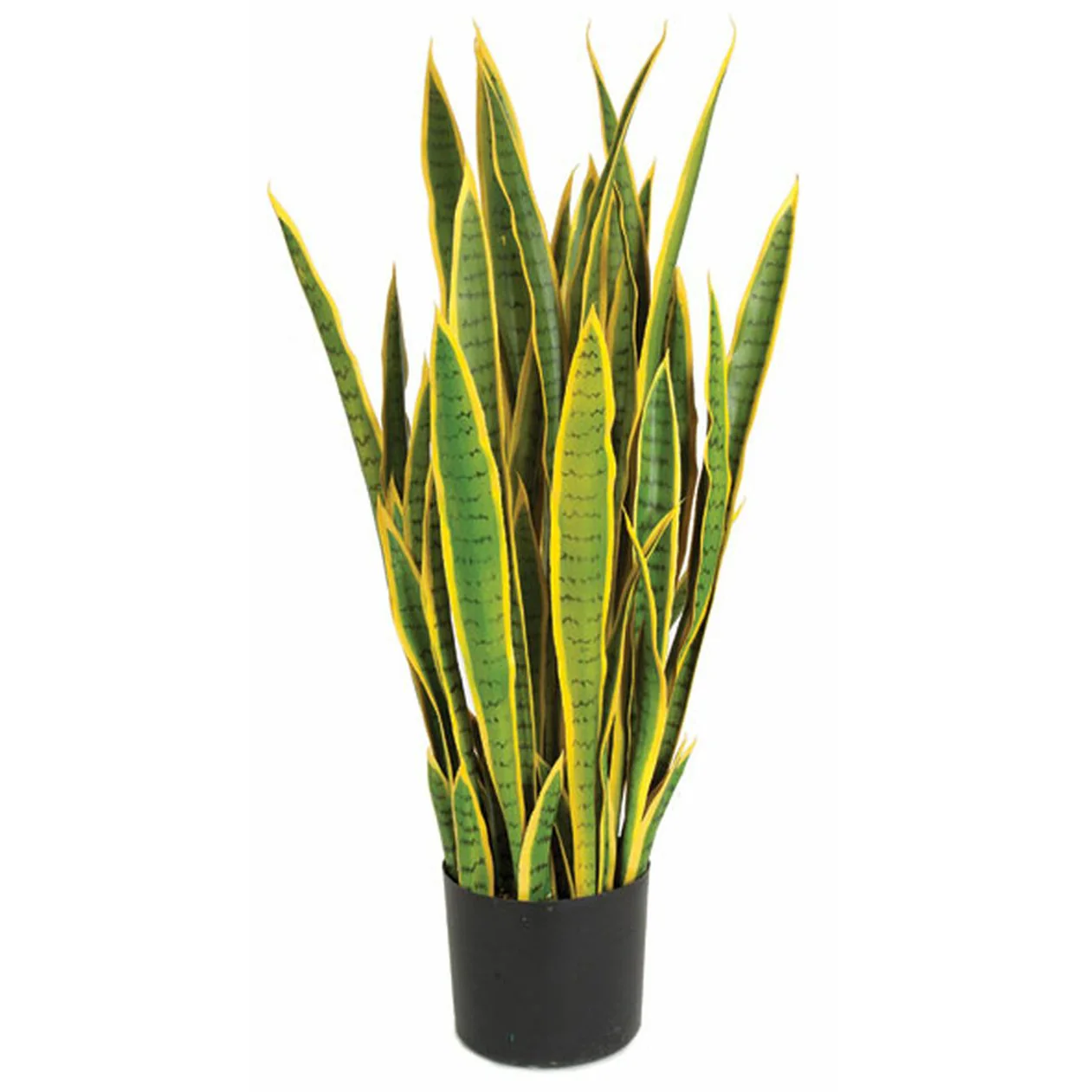39" Sansevieria Snake Artificial Plant w/Pot -Green/Yellow