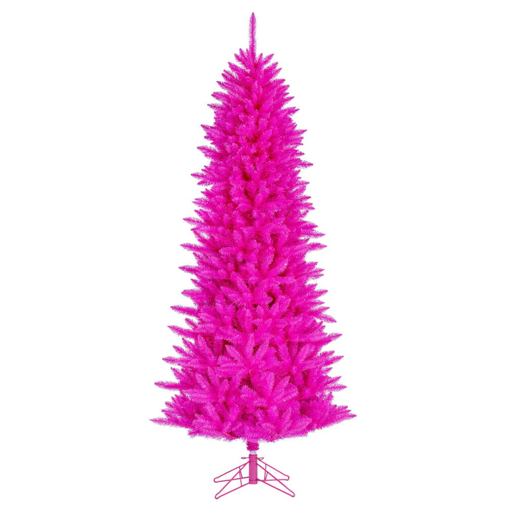 3'Hx21"W Fir Artificial Christmas Tree, Unlit -Hot Pink