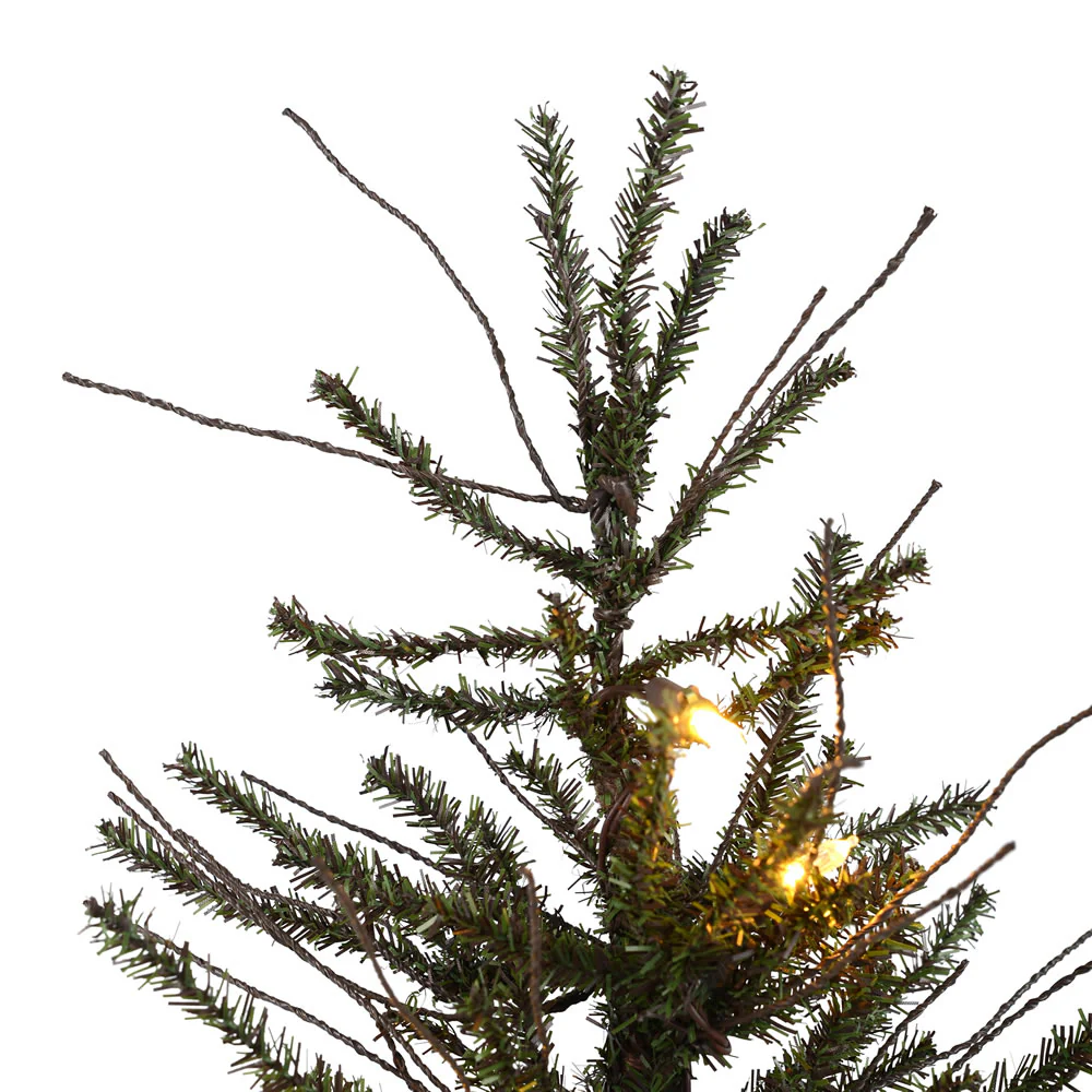3'Hx21"W Vienna Twig Artificial Christmas Tree, LED Pre-Lit -Brown/Green - Image 2