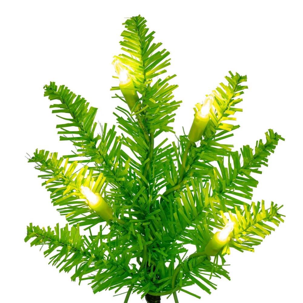 3'Hx25"W Fir Artificial Christmas Tree, LED Pre-Lit (Lime) -Lime - Image 2