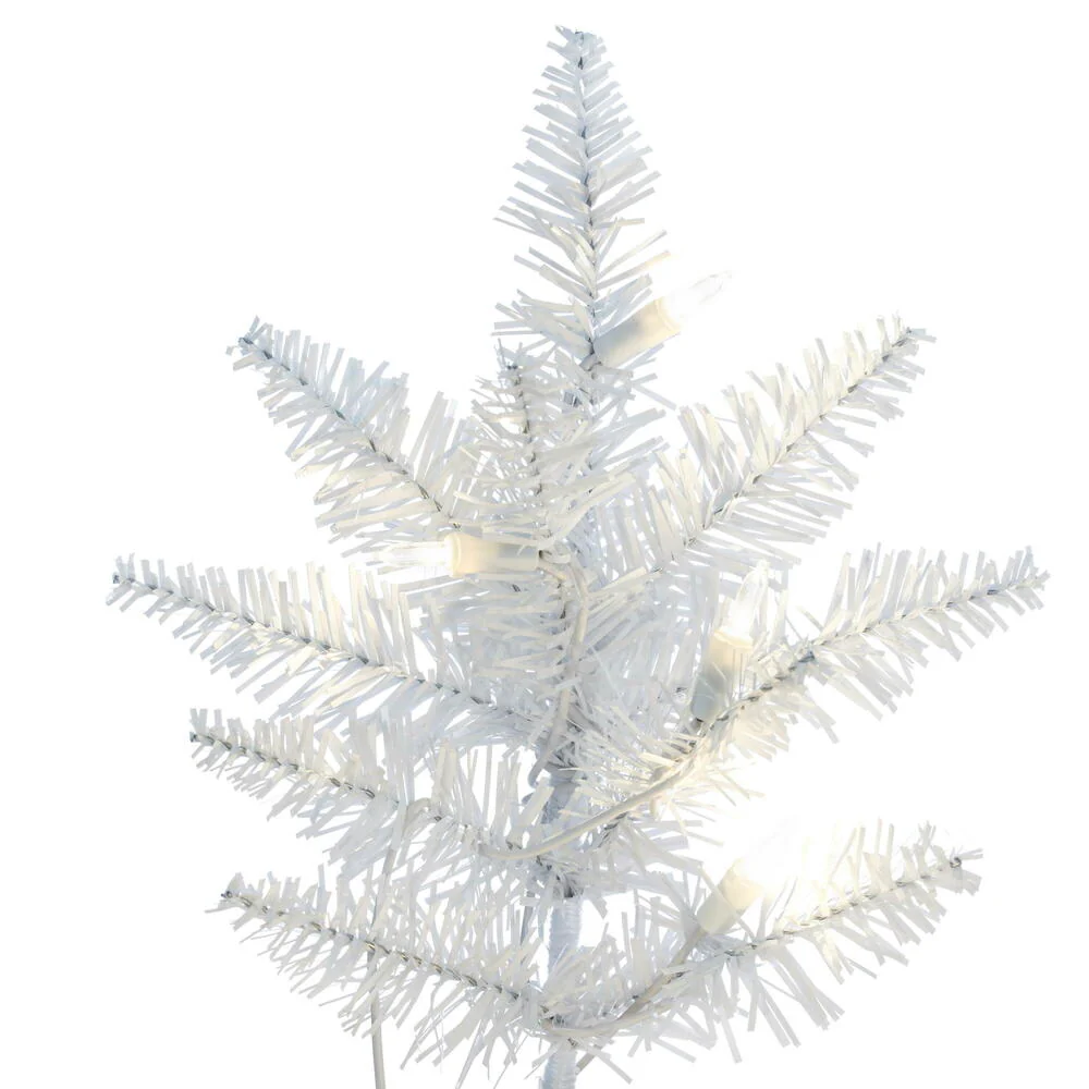3'Hx25"W Fir Artificial Christmas Tree, LED Pre-Lit -White - Image 2