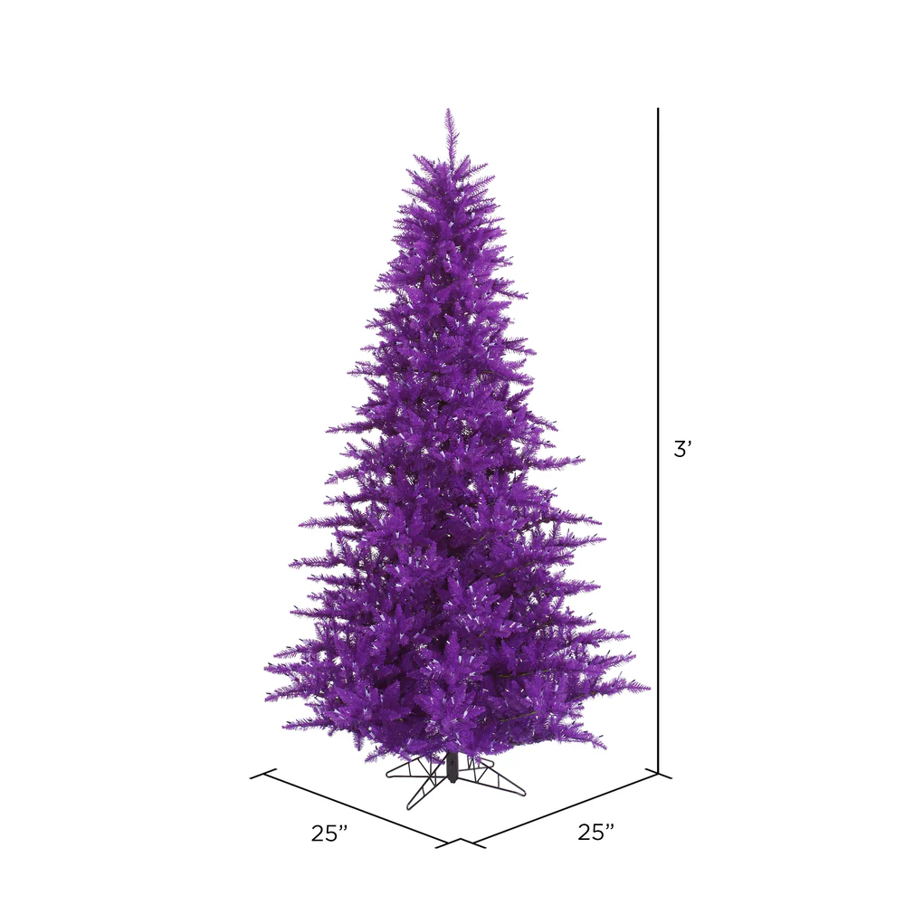 3'Hx25"W Fir Artificial Christmas Tree, Unlit -Purple - Image 2