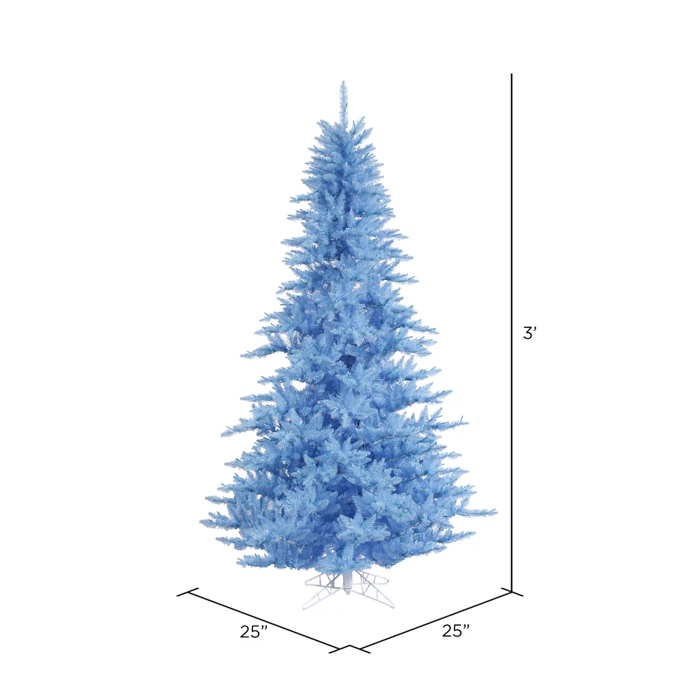 3'Hx25"W Fir Artificial Christmas Tree, Unlit -Sky Blue - Image 3