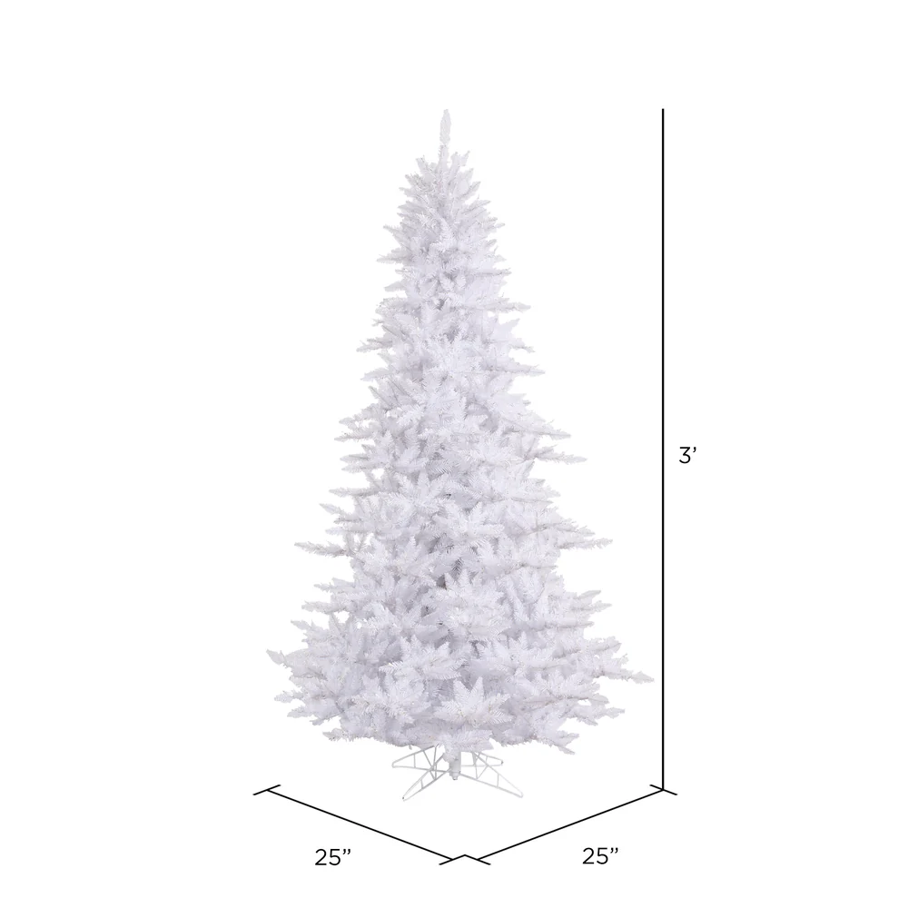 3'Hx25"W Fir Artificial Christmas Tree, Unlit -White - Image 3