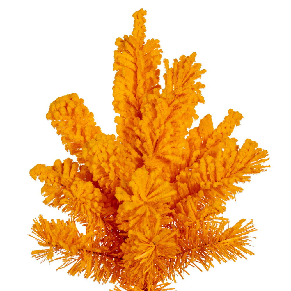 3'Hx25"W Flocked Slim Fir Artificial Christmas Tree, Unlit -Yellow - Image 2
