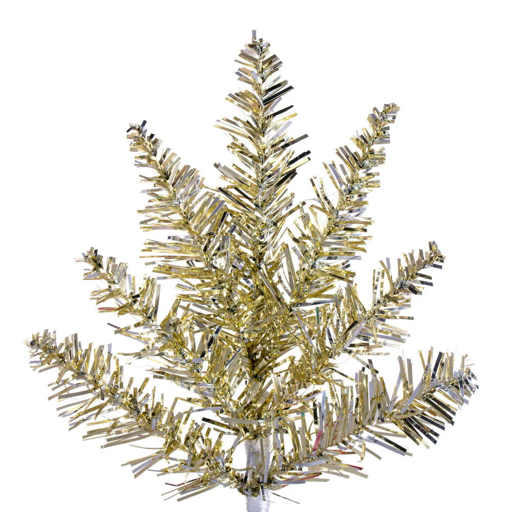 3'Hx25"W Tinsel Fir Artificial Christmas Tree, Unlit -Champagne - Image 3