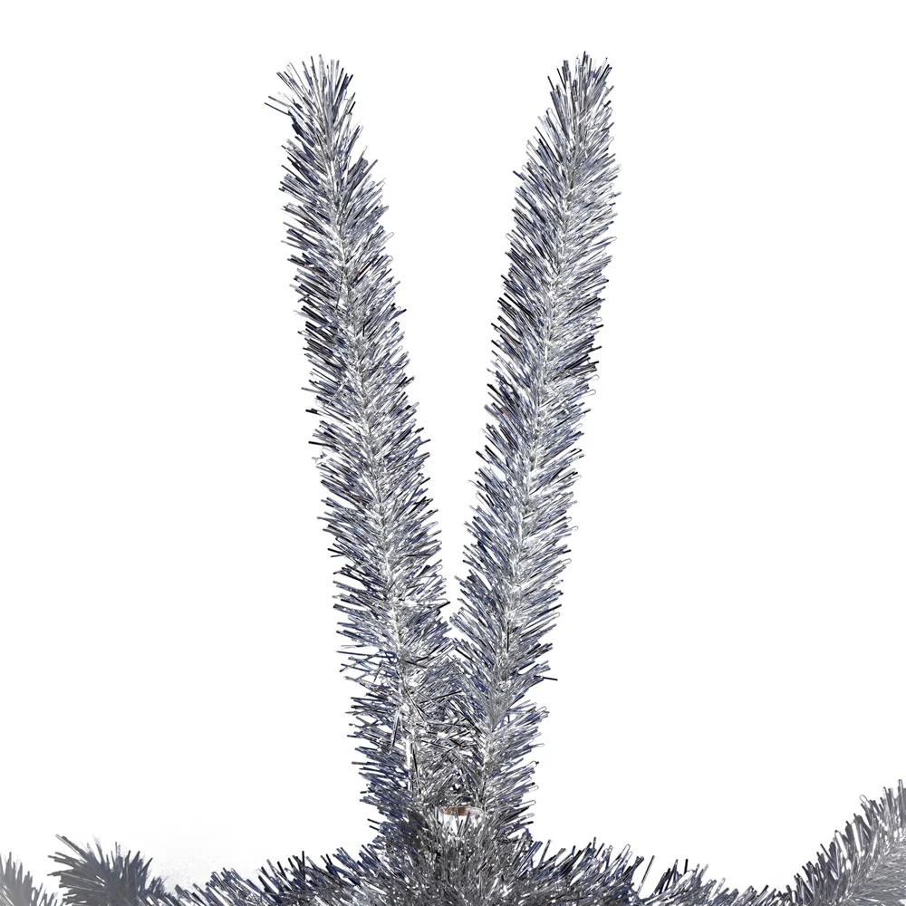 3'Hx31"W Vintage Aluminum Pine Artificial Christmas Tree, Unlit -Silver - Image 2