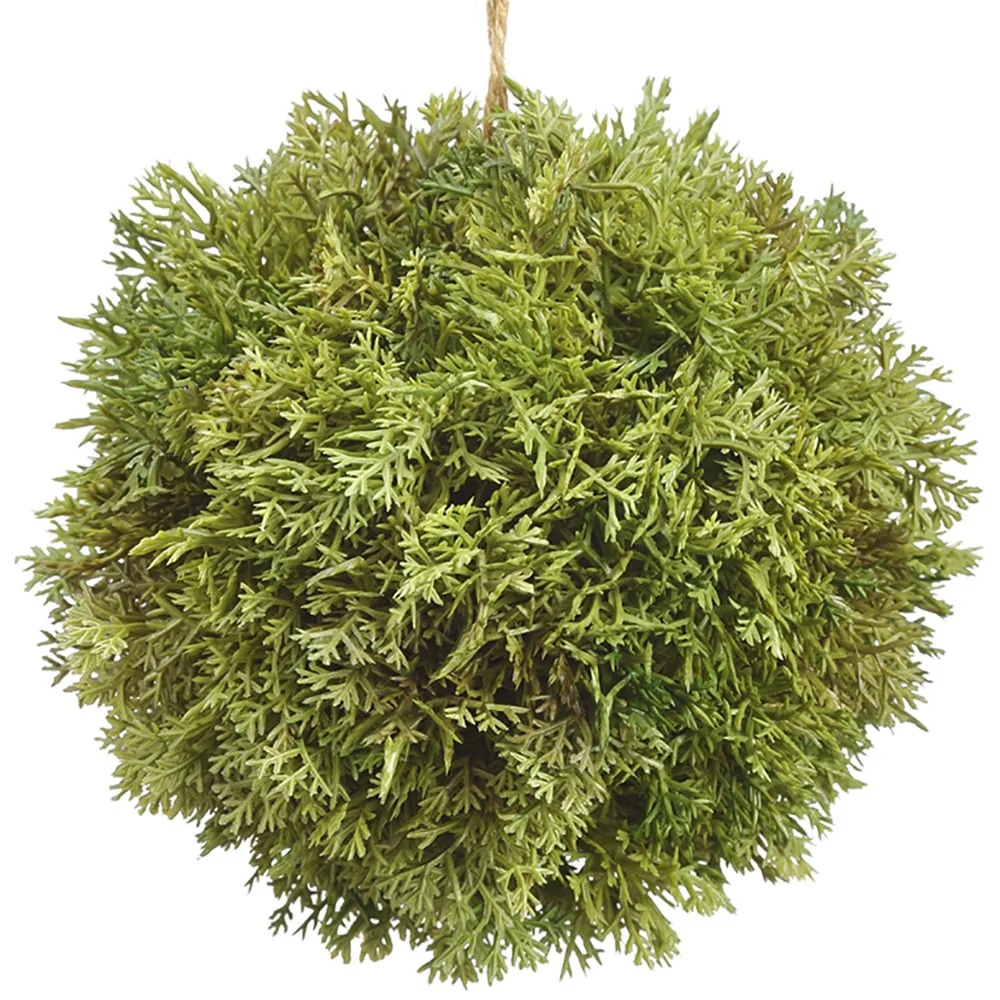 4.5" Hanging Artificial Moss Ball-Shaped Topiary -Green (Pack of 6)