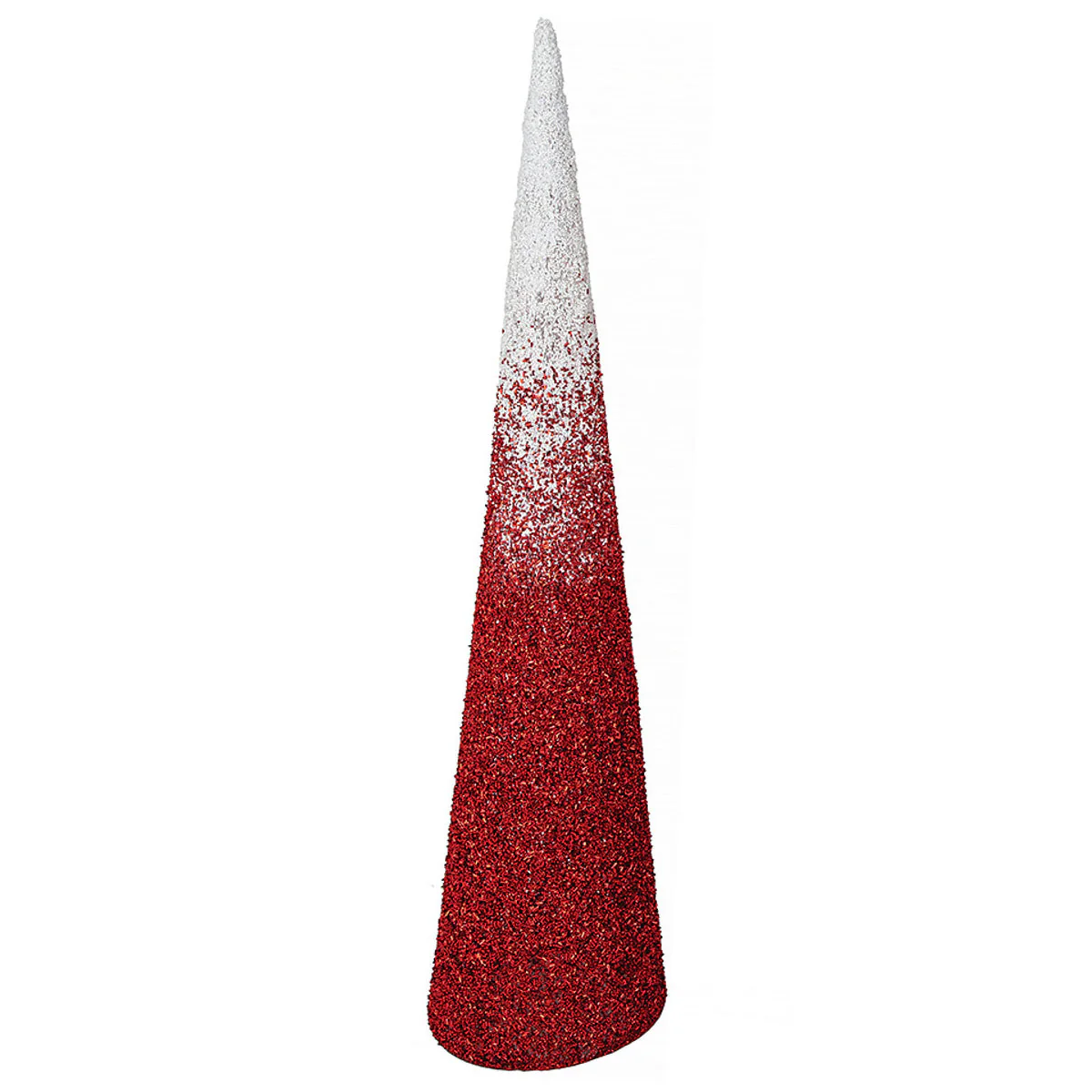 4' Glittered & Beaded Ombre Cone Tree -Red/White (Pack of 2)