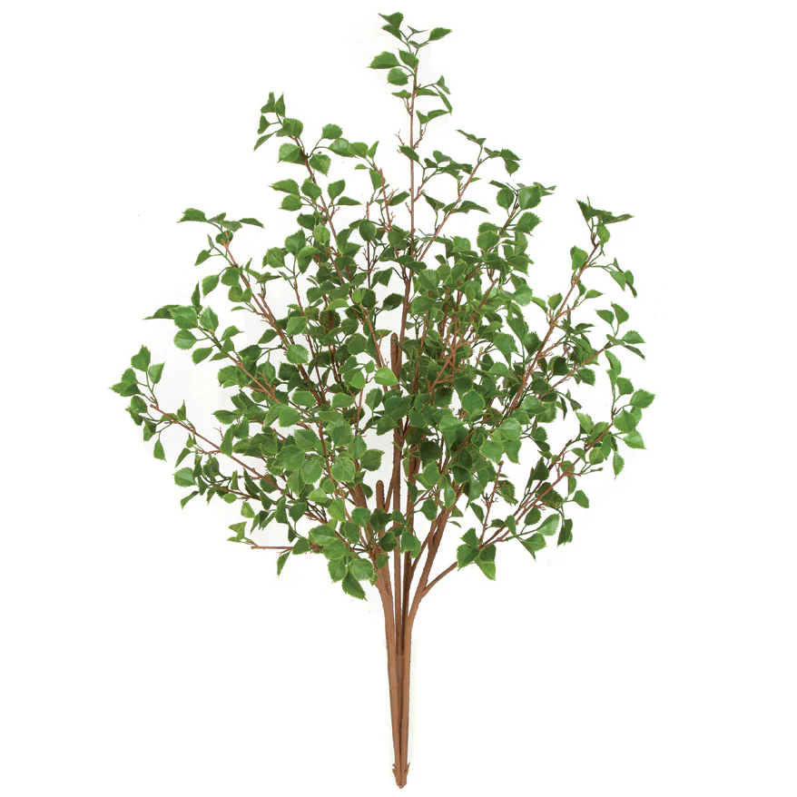 4' Outdoor UV-Proof Artificial Birch Tree -Light Green (Pack of 2)