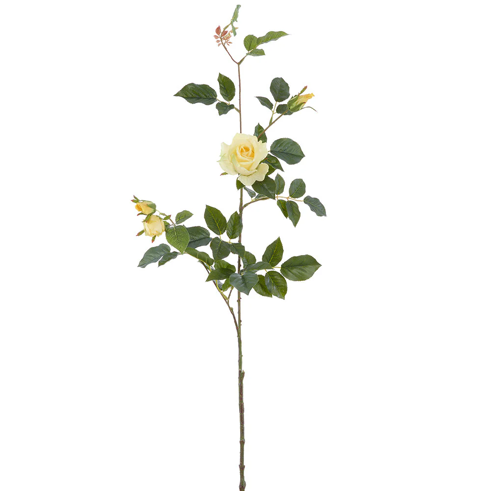 40.5" Real Touch Rose Faux Flower Stem -Yellow (Pack of 6)