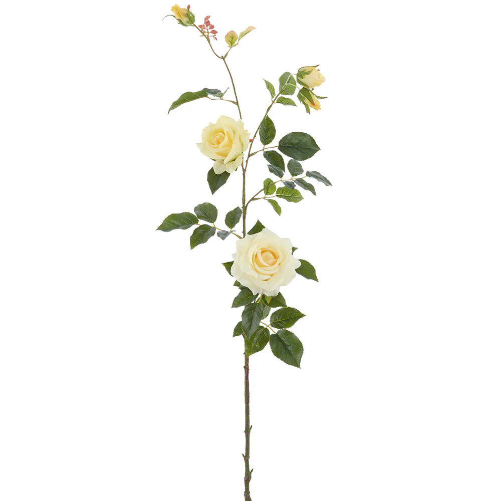 40.5" Real Touch Rose Silk Flower Stem -Yellow (Pack of 6)