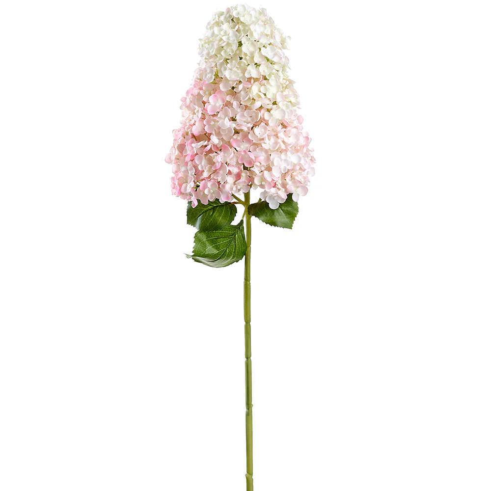 40" Cone Hydrangea Silk Flower Stem -Pink/Cream (Pack of 8)