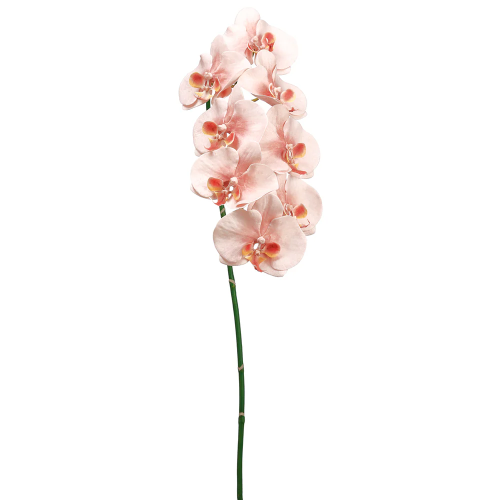 40" Hand-Wrapped Phalaenopsis Orchid Silk Flower Stem -Pink (Pack of 6)