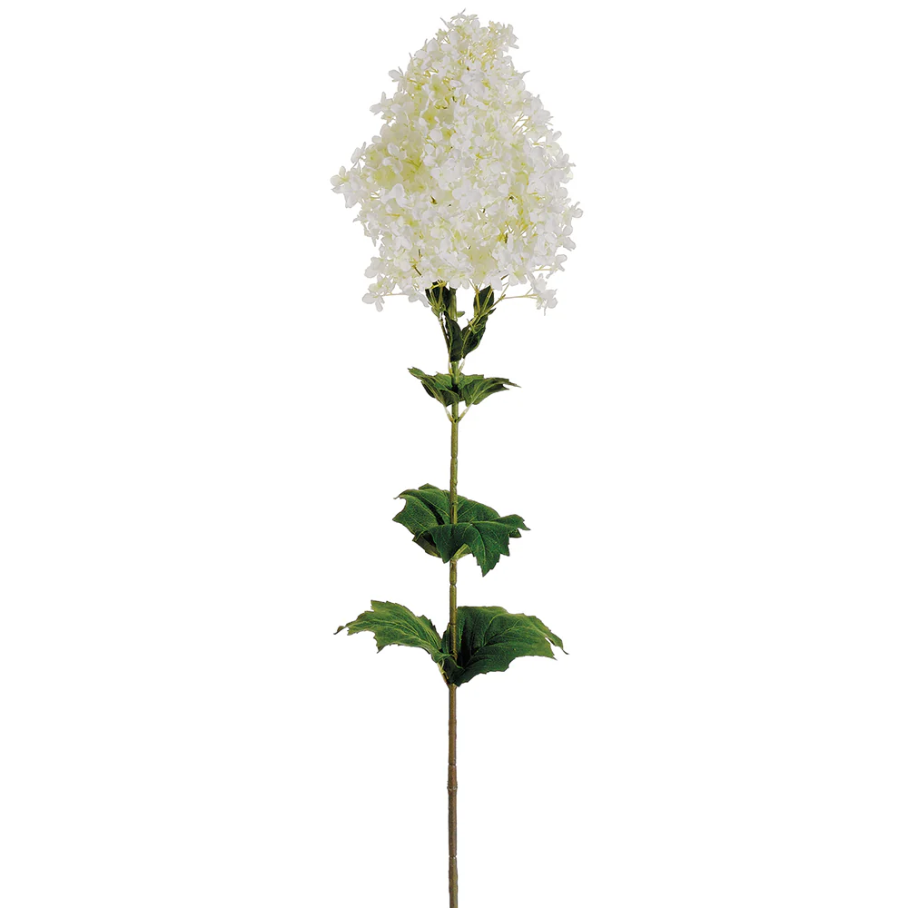40" Hand-Wrapped Silk Cone Hydrangea Flower Spray -Cream (Pack of 12)
