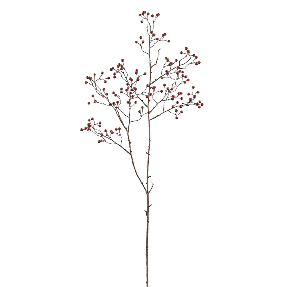 40" Hanging Artificial Berry Stem -Brick (Pack of 12)