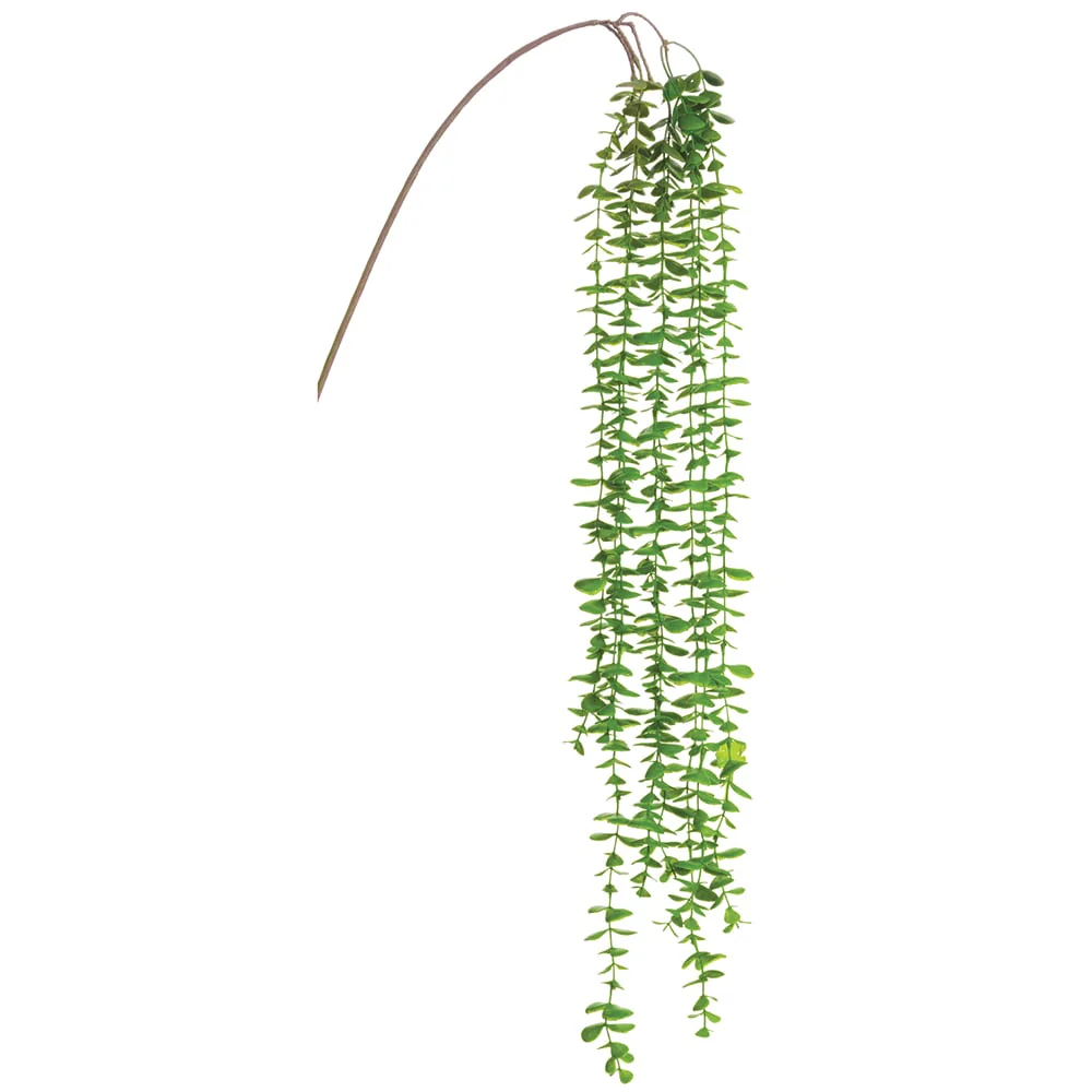 40" Hanging Silk Round Leaf Greenery Stem -Green (Pack of 12)