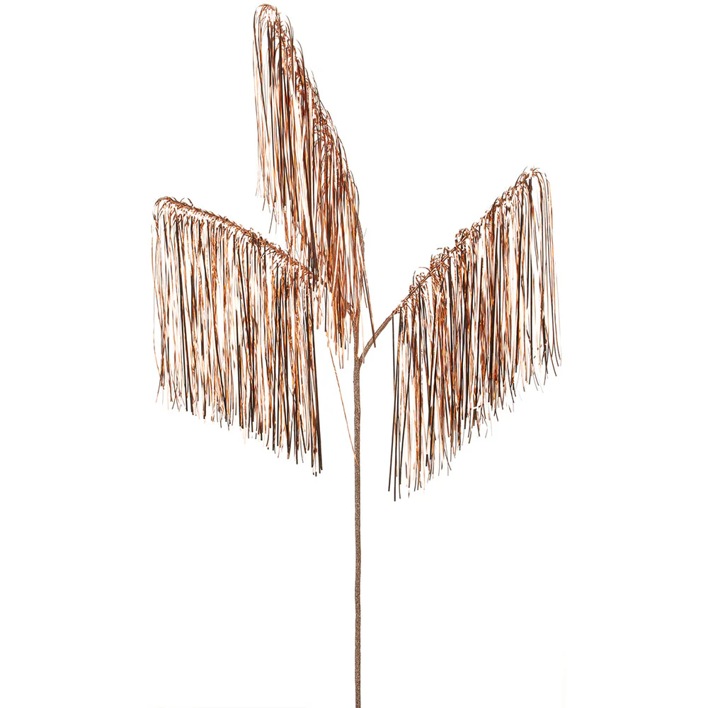 40" Hanging Tinsel Artificial Stem -Copper (Pack of 12)