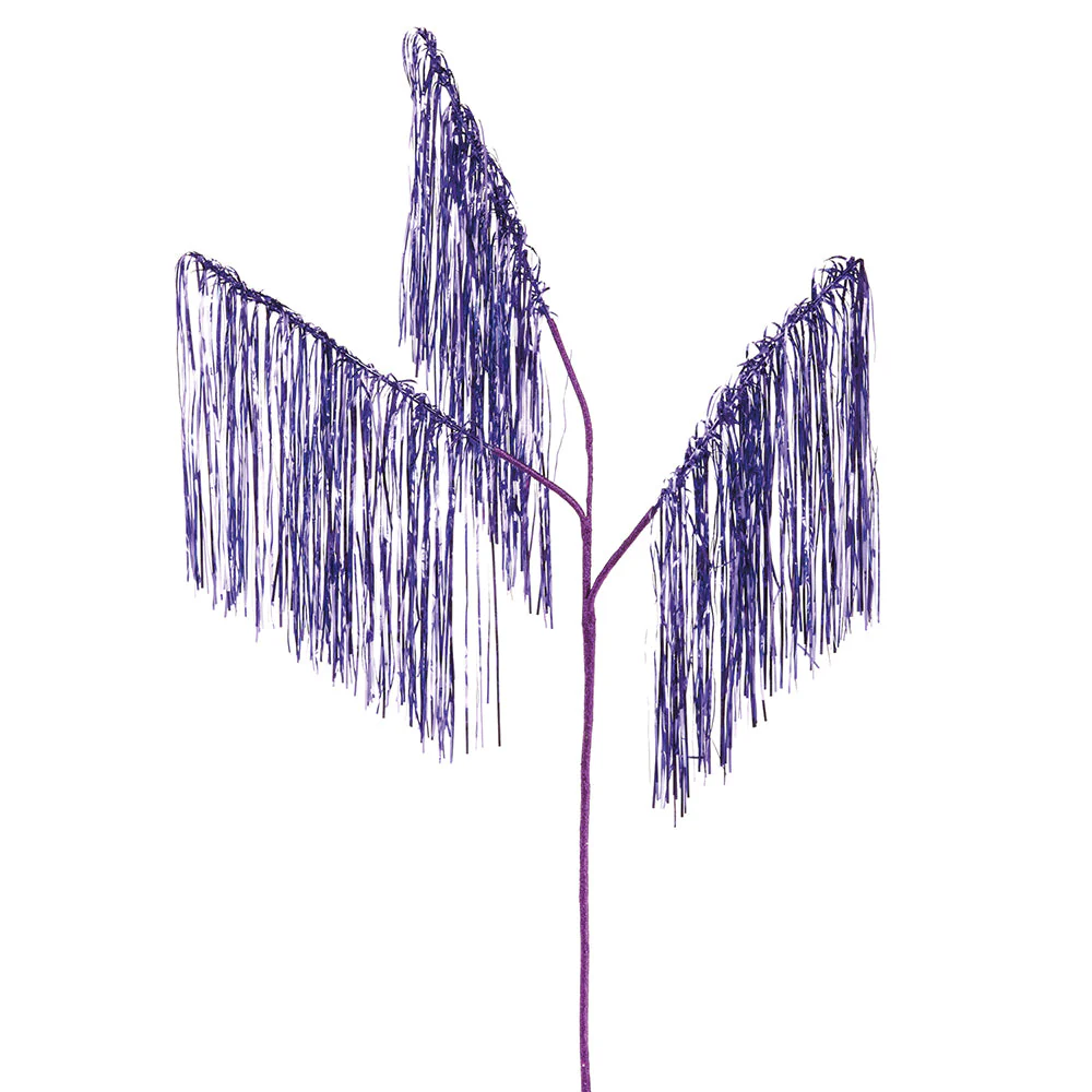 40" Hanging Tinsel Artificial Stem -Purple (Pack of 12)