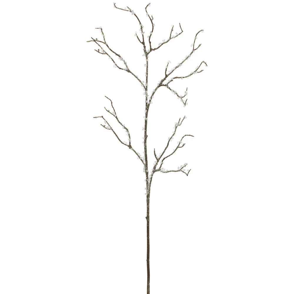 40" Iced Artificial Twig Branch Stem -Clear (Pack of 12)