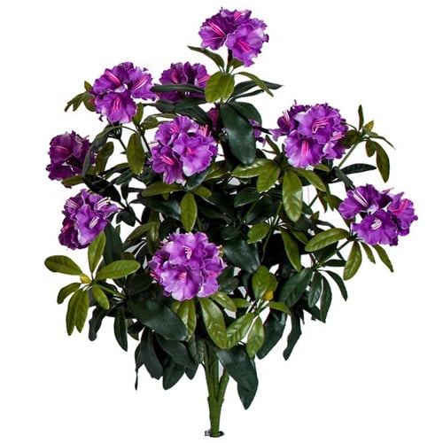 40" Outdoor UV-Proof Artificial Rhododendron Flower Bush -Purple/Lavender (Pack of 2)