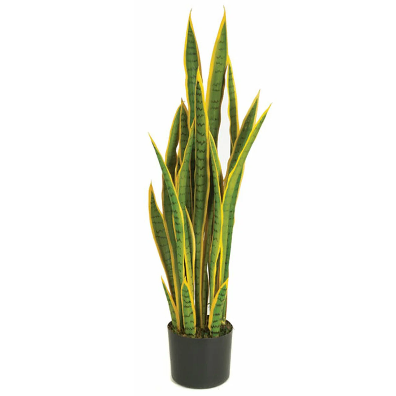 40" Sansevieria Snake Artificial Plant w/Pot -Green/Yellow