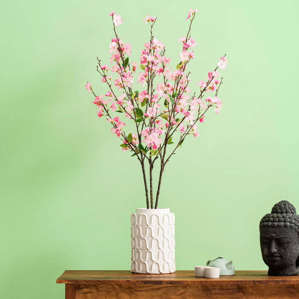 40" Silk Cherry Blossom Flower Stem -Pink (Pack of 6) - Image 3