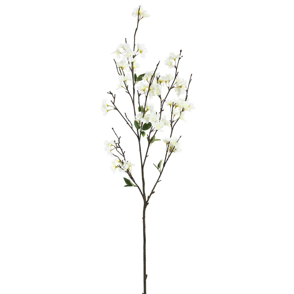 40" Silk Cherry Blossom Flower Stem -White (Pack of 6)