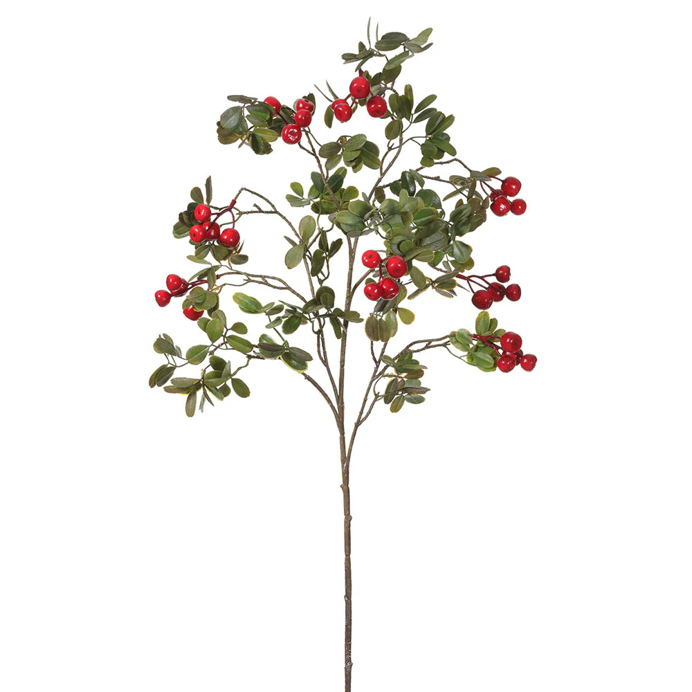 41" Artificial Crabapple Berry Stem -Red/Green (Pack of 12)
