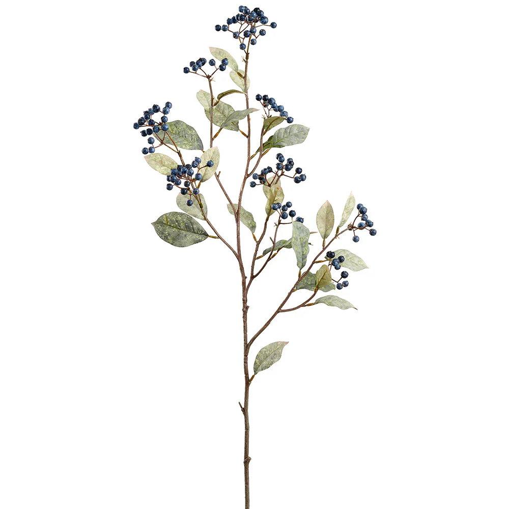41" Berry Artificial Stem -Blue (Pack of 12)