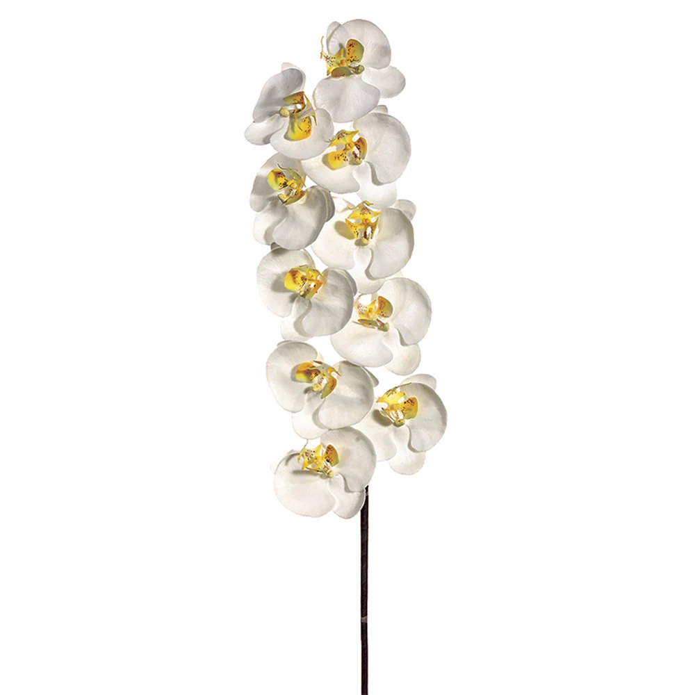 41" Hand-Wrapped Silk Large Phalaenopsis Orchid Flower Spray -Cream/White (Pack of 6)