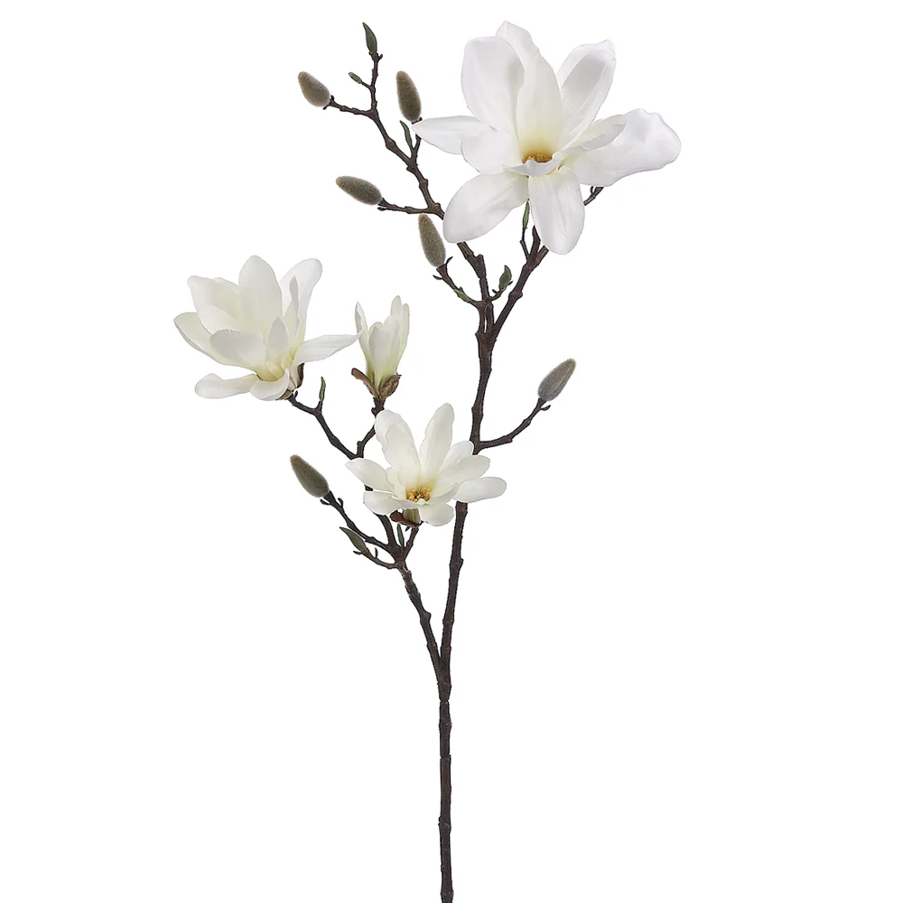 41" Silk Magnolia Flower Spray -Cream (Pack of 6)